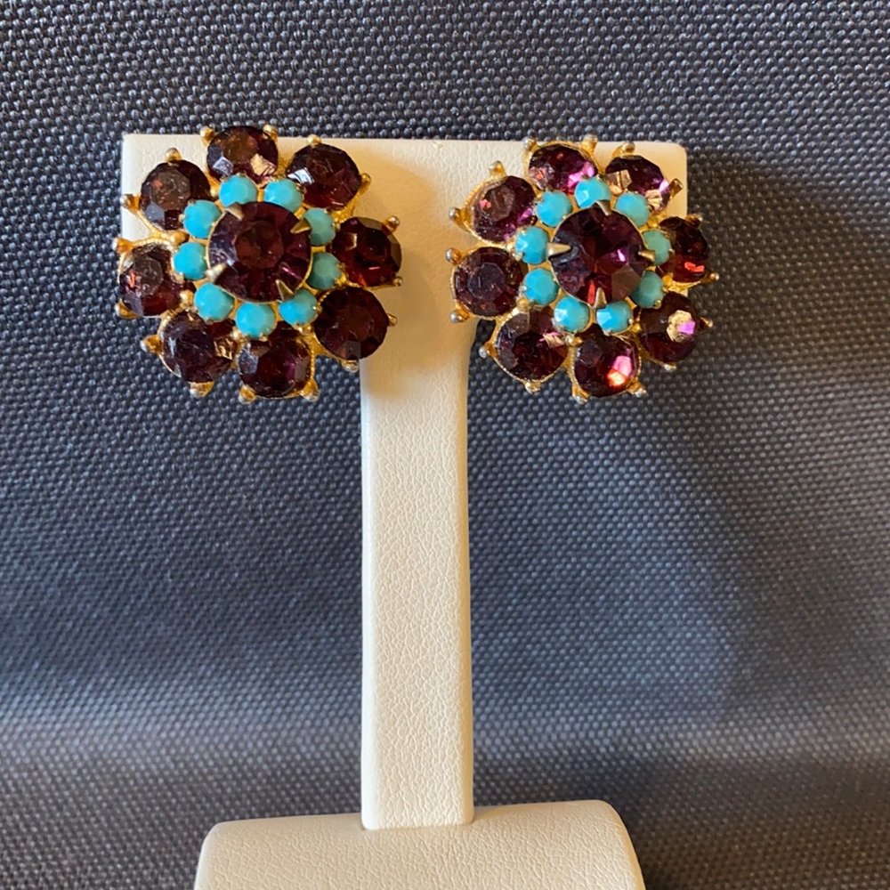 Vintage earrings set in gold tone base metal